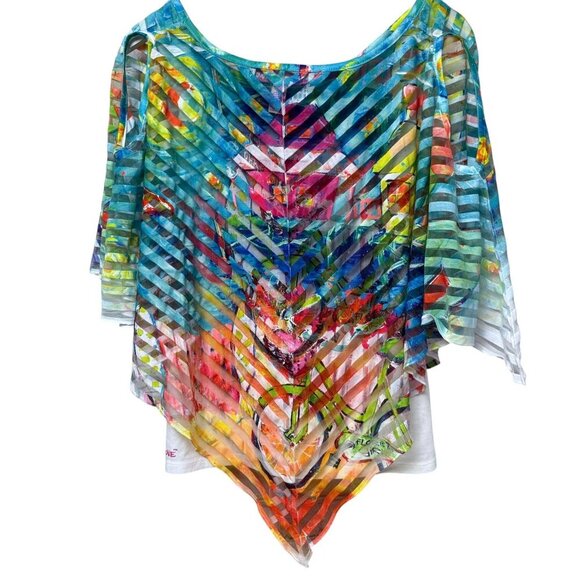 Leoma Lovegrove Sheer Poncho and Tank Set Small Multicolor Womens Top Artsy NWT - Picture 7 of 14